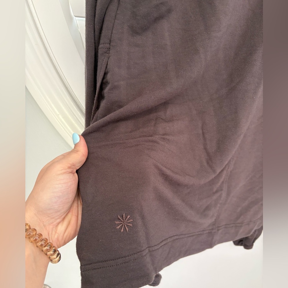 Athleta Pranayama Restore Wrap, a lightweight, open-front cardigan, brown sz S - Picture 8 of 9